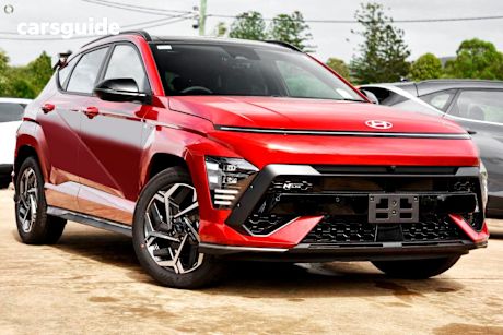 Red 2025 Hyundai Kona Wagon Hybrid Premium N Line
