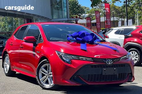 Red 2020 Toyota Corolla Hatchback Ascent Sport (Hybrid)