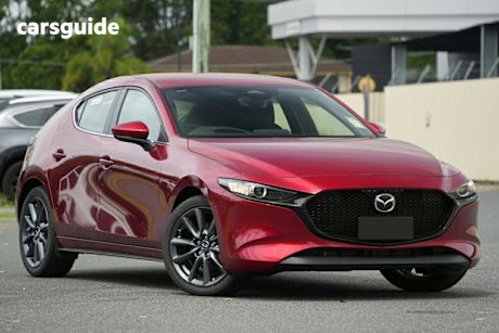 Red 2025 Mazda 3 Hatchback G20 Evolve
