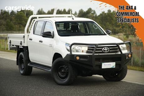 White 2019 Toyota Hilux Double Cab Chassis Sr (4X4)