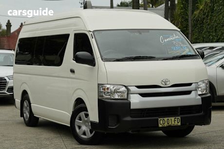 White 2015 Toyota HiAce Bus Commuter