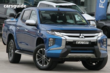 Blue 2020 Mitsubishi Triton Double Cab Pick Up Gls (4X4) Premium