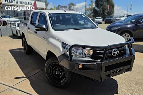 White 2017 Toyota Hilux Dual Cab Utility Workmate (4X4)