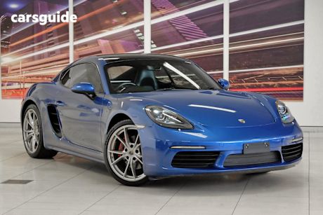 Blue 2017 Porsche 718 Coupe Cayman