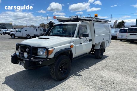 White 2018 Toyota Landcruiser Cab Chassis Workmate (4X4)