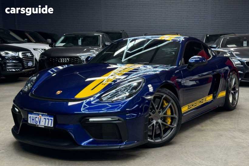 Blue 2021 Porsche 718 Coupe CAYMAN GT4 982 MY21