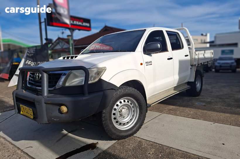 White 2012 Toyota Hilux Dual Cab Pick-up Workmate (4X4)