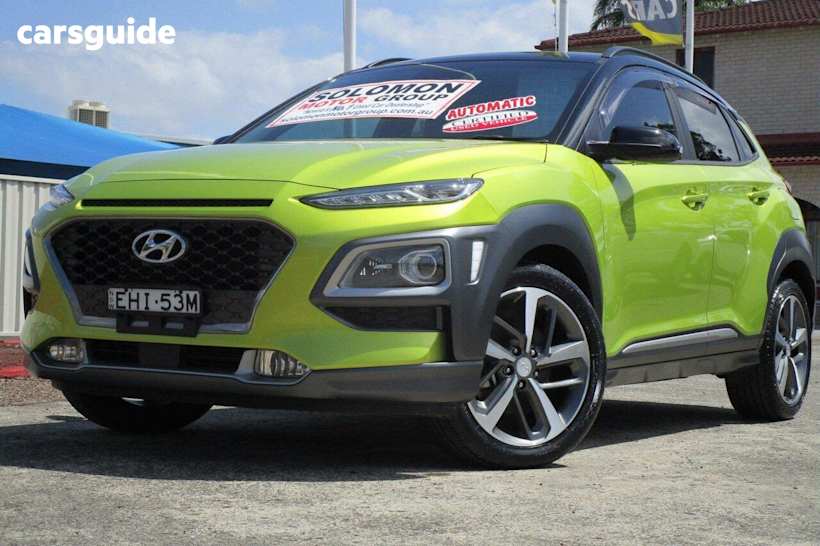 Green 2019 Hyundai Kona Wagon Highlander (awd)