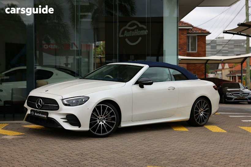White 2021 Mercedes-Benz E350 Cabriolet EQ (hybrid)