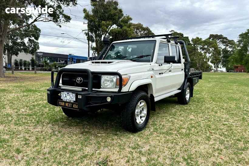White 2018 Toyota Landcruiser Double Cab Chassis Workmate (4X4)