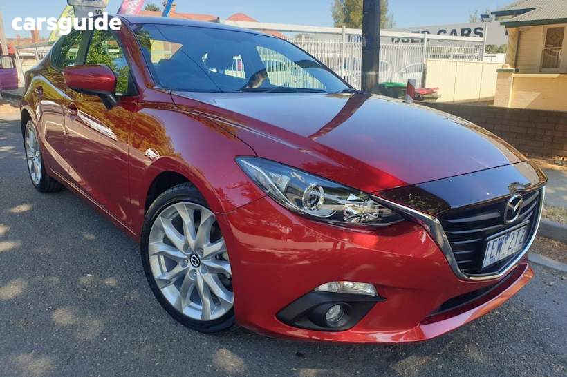 Red 2015 Mazda 3 Sedan SP25