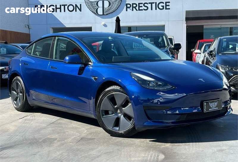 Blue 2021 Tesla Model 3 Sedan Standard Range Plus RWD