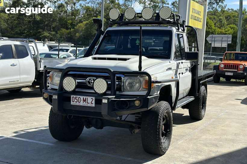 White 2009 Toyota Landcruiser Cab Chassis Workmate (4X4)
