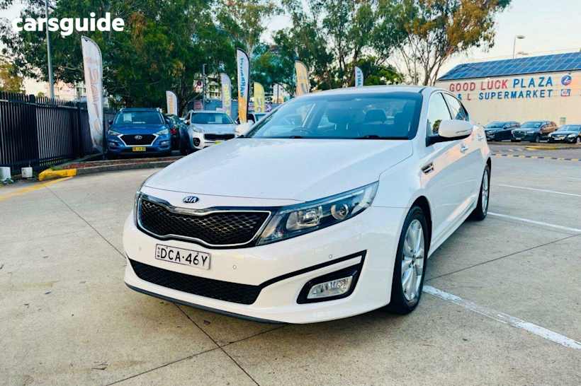 White 2014 Kia Optima Sedan Si TF MY14
