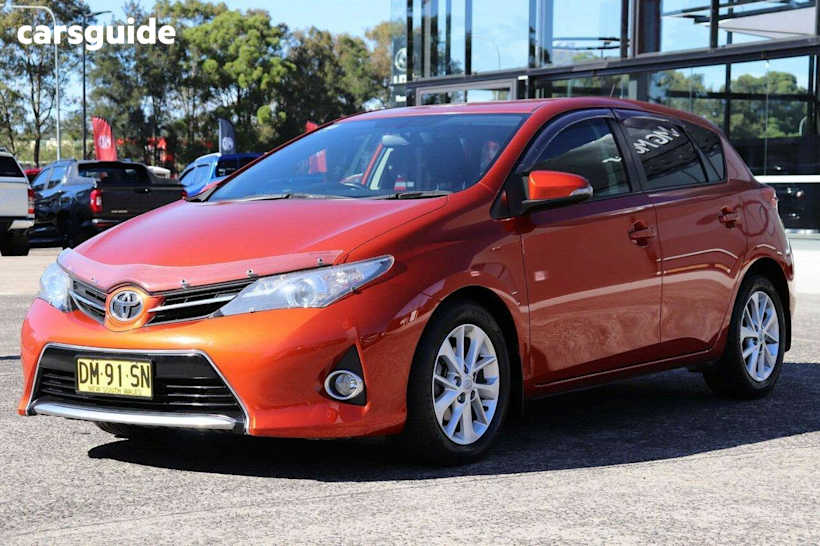 Orange 2014 Toyota Corolla Hatchback Ascent Sport