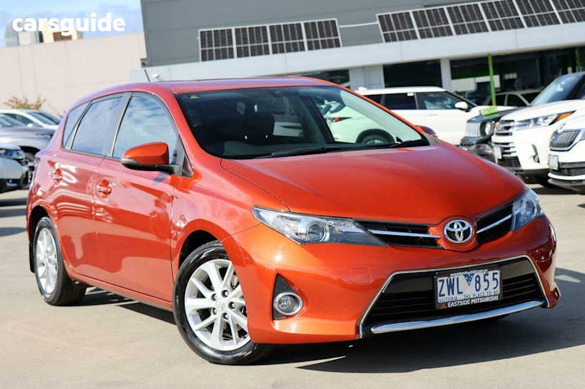 Orange 2013 Toyota Corolla Hatchback Ascent Sport