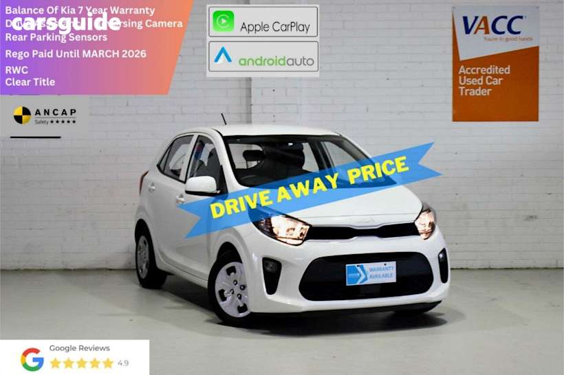 White 2022 Kia Picanto Hatchback S (PE)