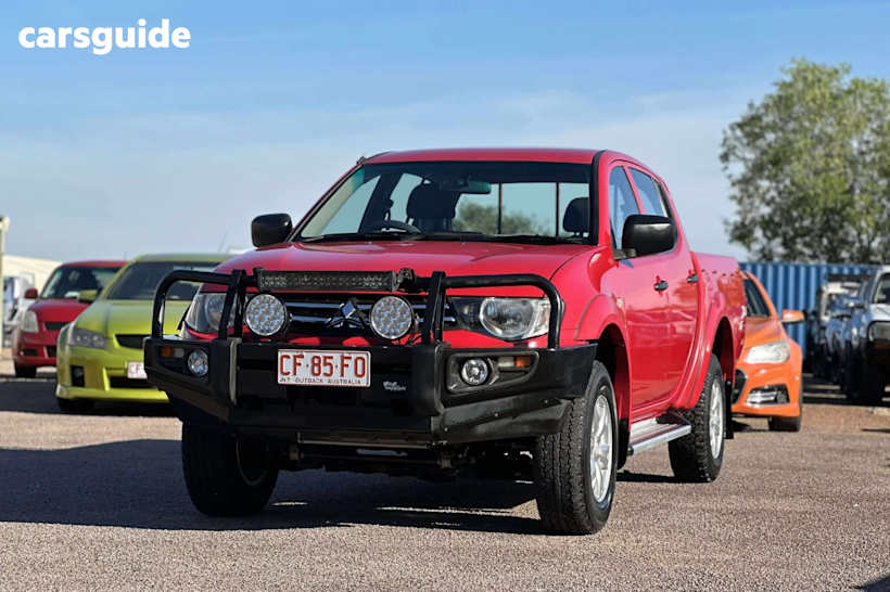Red 2014 Mitsubishi Triton Double Cab Utility Glx (4X4)