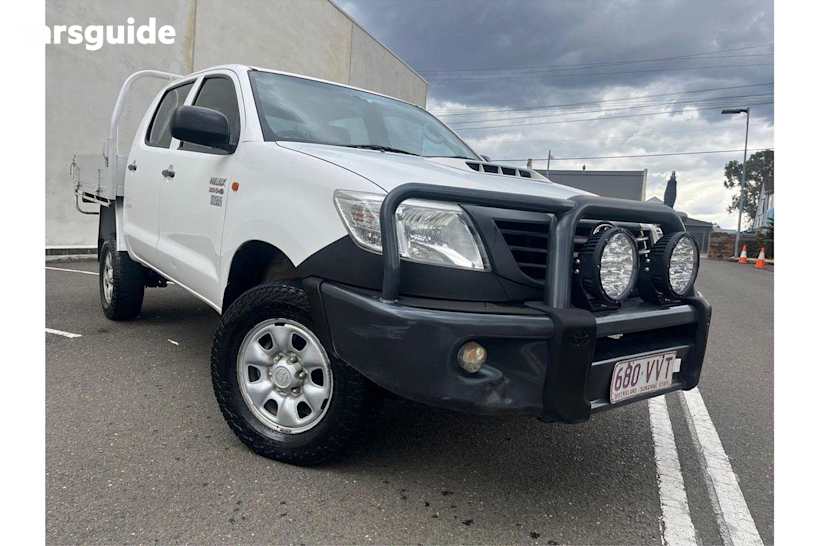 White 2012 Toyota Hilux Dual Cab Pick-up Workmate (4X4)