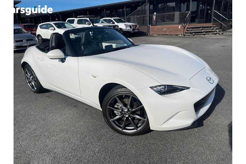 White 2021 Mazda MX-5 Convertible Rf Gt White Leather