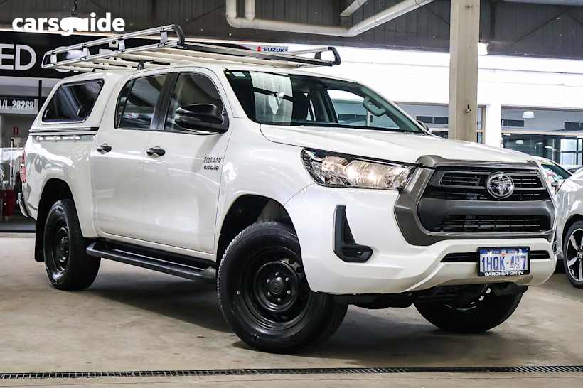 White 2022 Toyota Hilux Ute Tray SR 4X4
