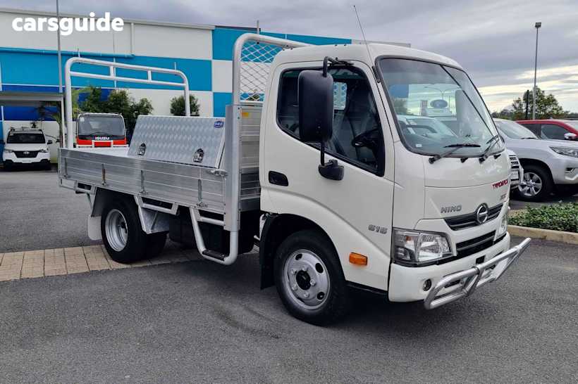 White 2018 Hino 300 SERIES Ute Tray 616 TRADE ACE IFS 4X2