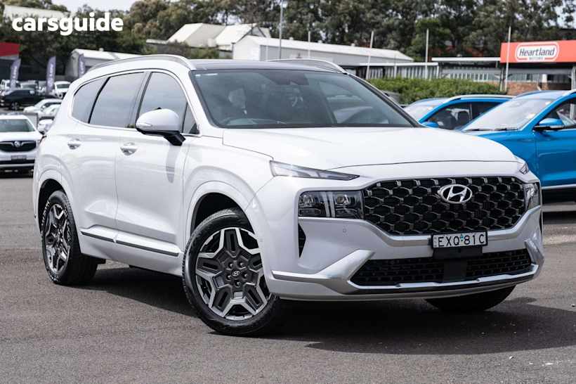 White 2022 Hyundai Santa FE SUV HYBRID HIGHLANDER 4X4
