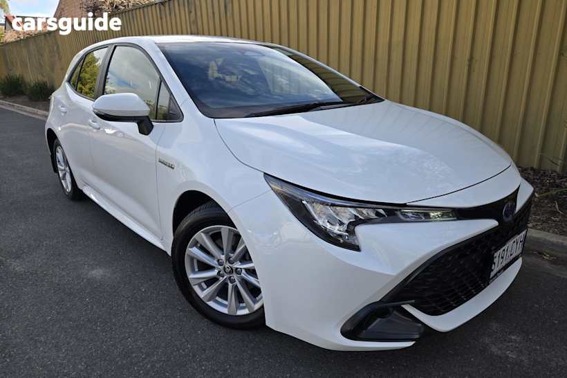 White 2023 Toyota Corolla Hatchback Ascent Sport Hybrid