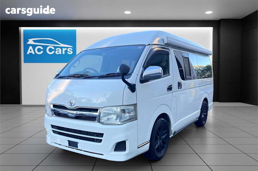 White 2013 Toyota HiAce Commercial DX PETROL FITTED CAMPERVAN, W/ AWNING TENT