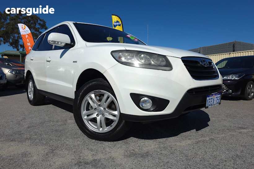 White 2010 Hyundai Santa FE SUV CM SLX WAGON 7ST 5DR SPTS AUTO 6SP 4X4 2.2DT [MY10]