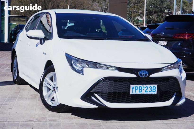 White 2021 Toyota Corolla Hatchback Ascent Sport Hybrid