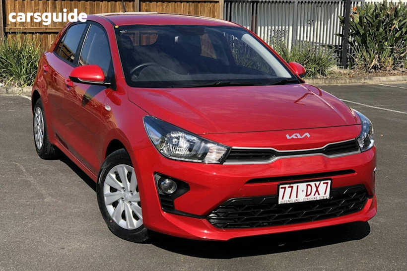 Red 2021 Kia RIO Hatchback S