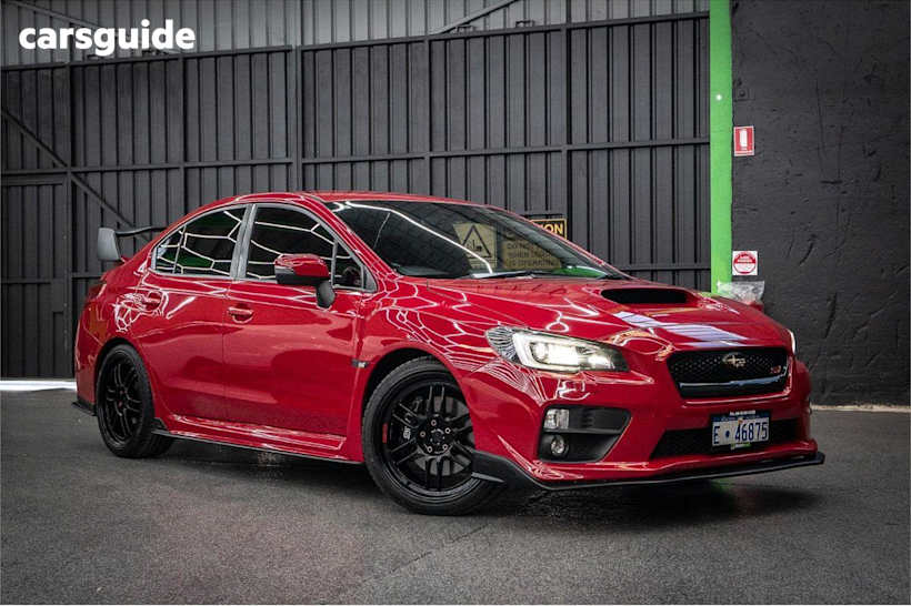 Red 2014 Subaru WRX Sedan STI PREMIUM 4WD