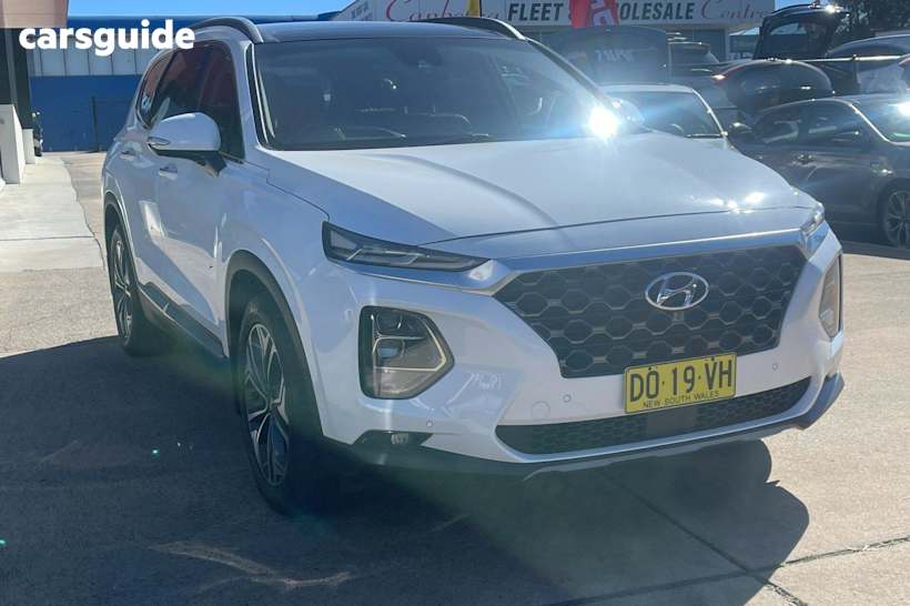 White 2020 Hyundai Santa FE Wagon Highlander Mpi Blk-Bge (2Wd)