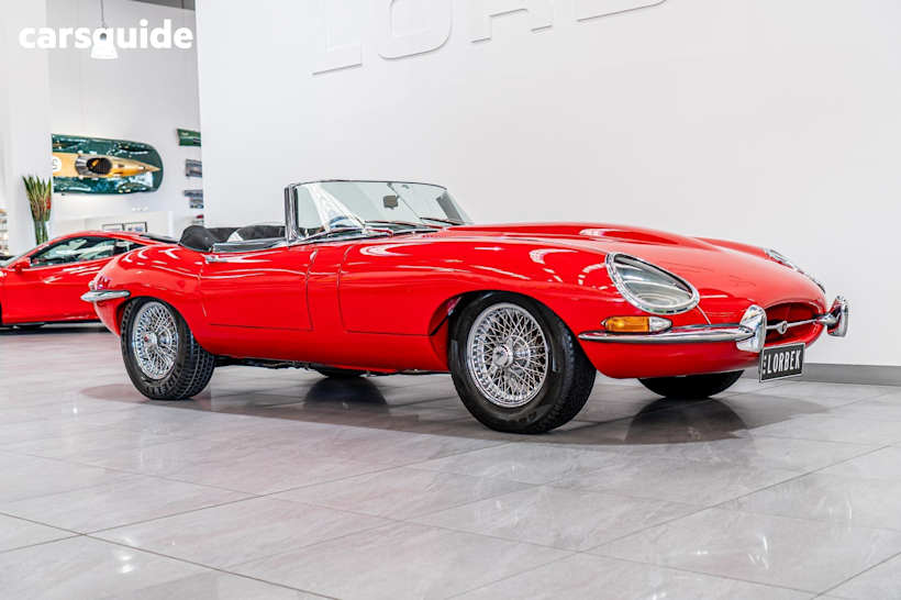 Red 1965 Jaguar E Type Roadster 4.2