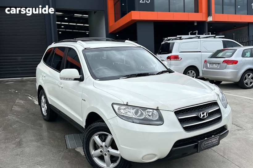 White 2009 Hyundai Santa FE Wagon Sx Crdi (4X4)