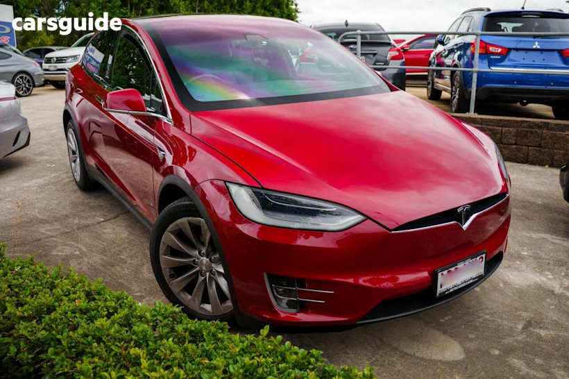 Red 2019 Tesla Model X Wagon Long Range