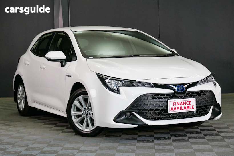 White 2023 Toyota Corolla Hatchback Ascent Sport Hybrid