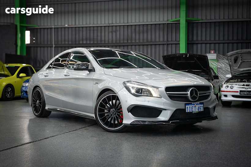 Silver 2014 Mercedes-Benz CLA-Class Coupe CLA45 AMG 4WD