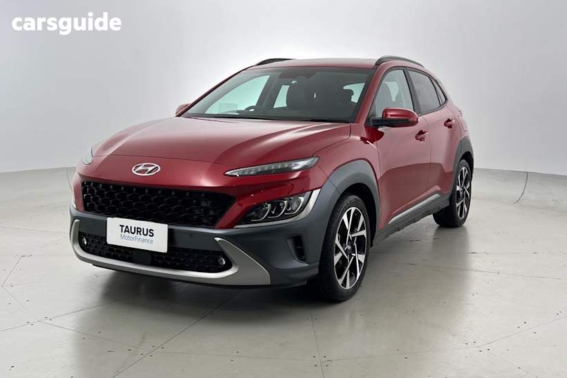 Red 2021 Hyundai Kona SUV HIGHLANDER F
