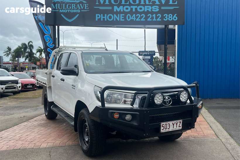 White 2019 Toyota Hilux Double Cab Chassis Sr (4X4)
