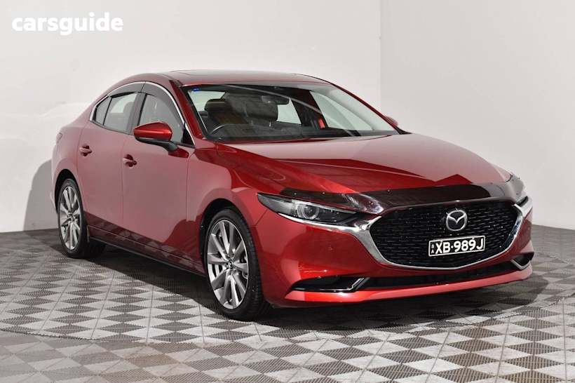 Red 2020 Mazda Mazda3 Sedan G25 ASTINA F