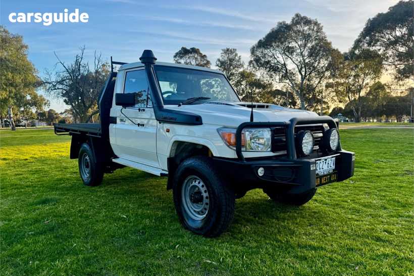 White 2019 Toyota Landcruiser Ute Tray WORKMATE (4X4)