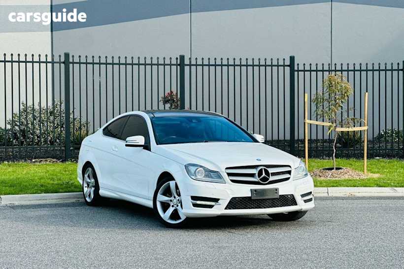 White 2013 Mercedes-Benz C-CLASS Coupe C250 R