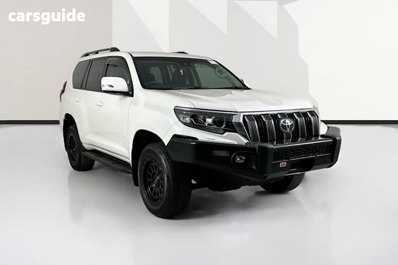 White 2021 Toyota Landcruiser Prado Wagon Gxl Prem Inter Flat Tailgate