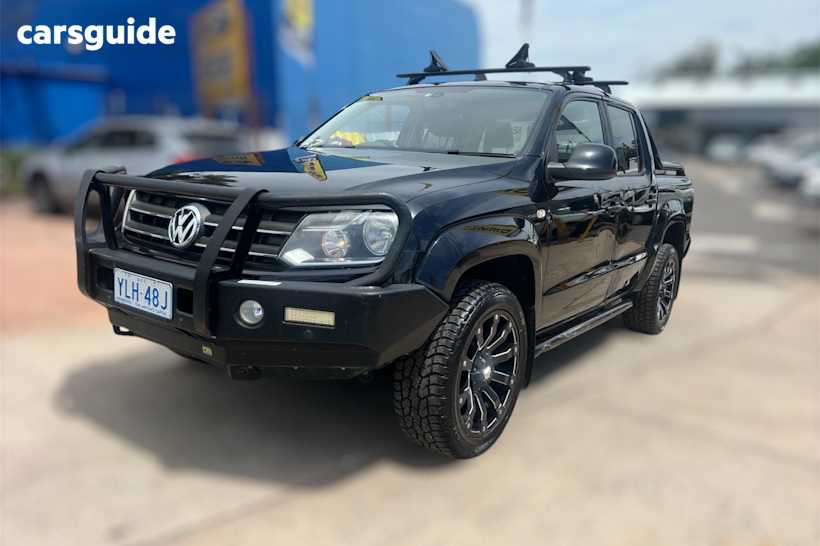 Black 2014 Volkswagen Amarok Dual Cab Utility Tdi400 Canyon (4X4)