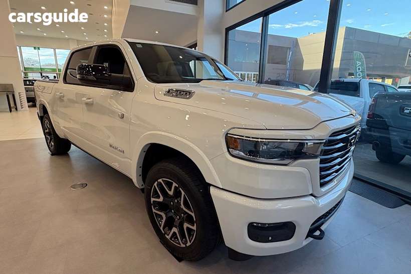 White 2025 Ram 1500 Ute Tray LARAMIE SPORT HURRICANE SO RAMBOX 4X4