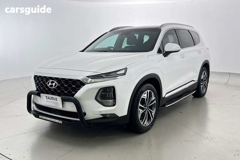 White 2019 Hyundai Santa FE SUV HIGHLANDER 4X4