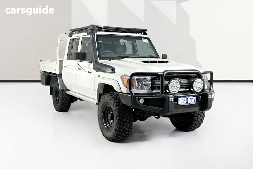 White 2020 Toyota Landcruiser Double Cab Chassis Workmate (4X4)
