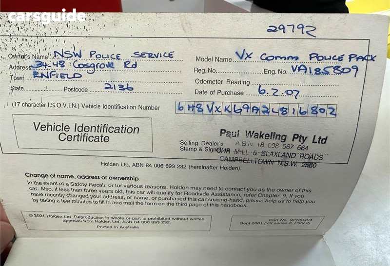 White 2002 Holden Commodore Sedan Executive